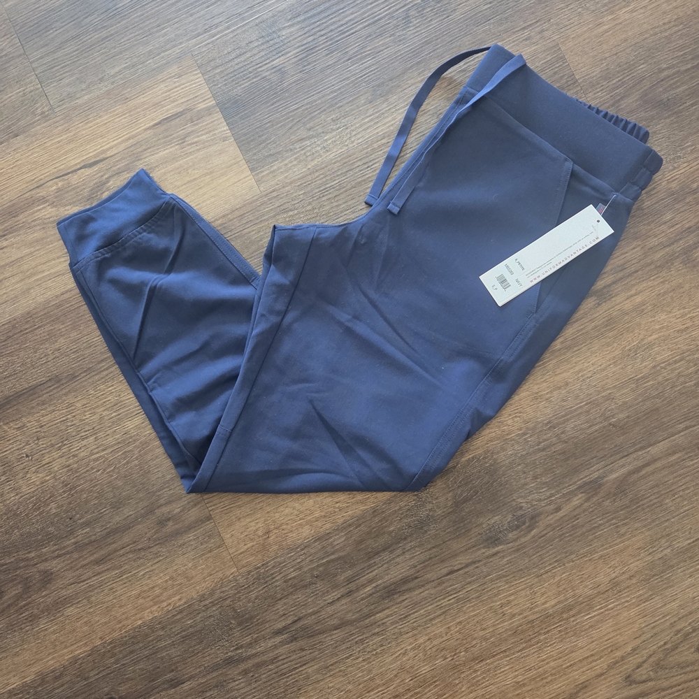 Women's Navy Jogger Pants with Drawstring Waist